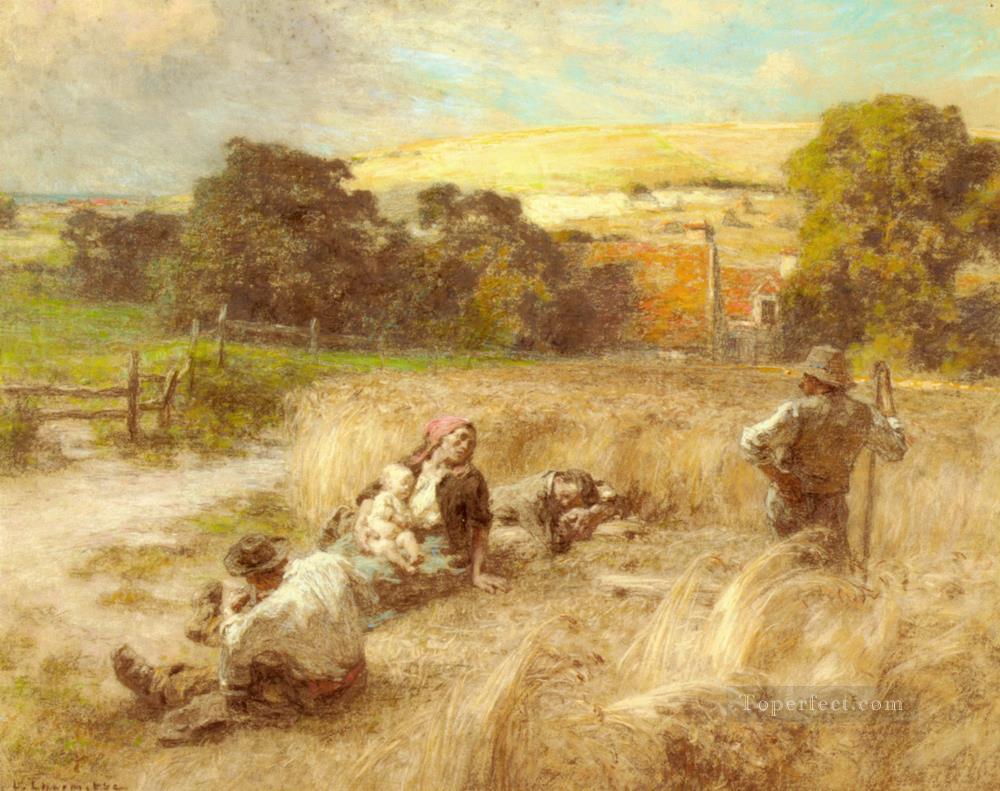Repos Pendant La Moisson rural scenes peasant Leon Augustin Lhermitte Oil Paintings